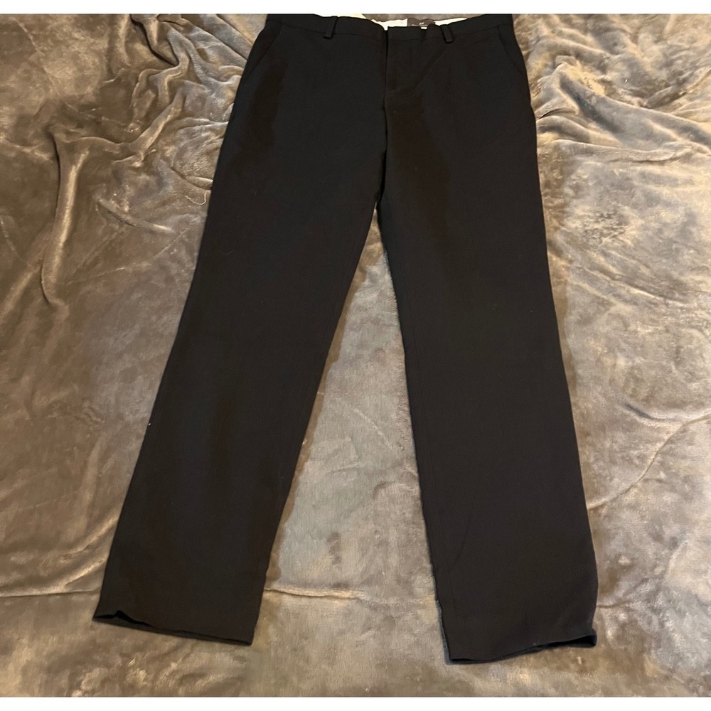 HM Slim Fit Black Wool Blend Dress Pants Trousers 34R Mens 523734